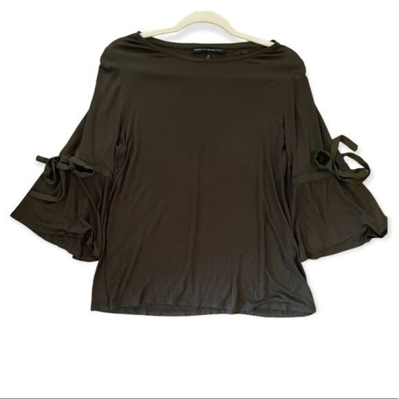 White House Black Market Tops - White House Black Market Bell Sleeve Dark Green Top Size Medium